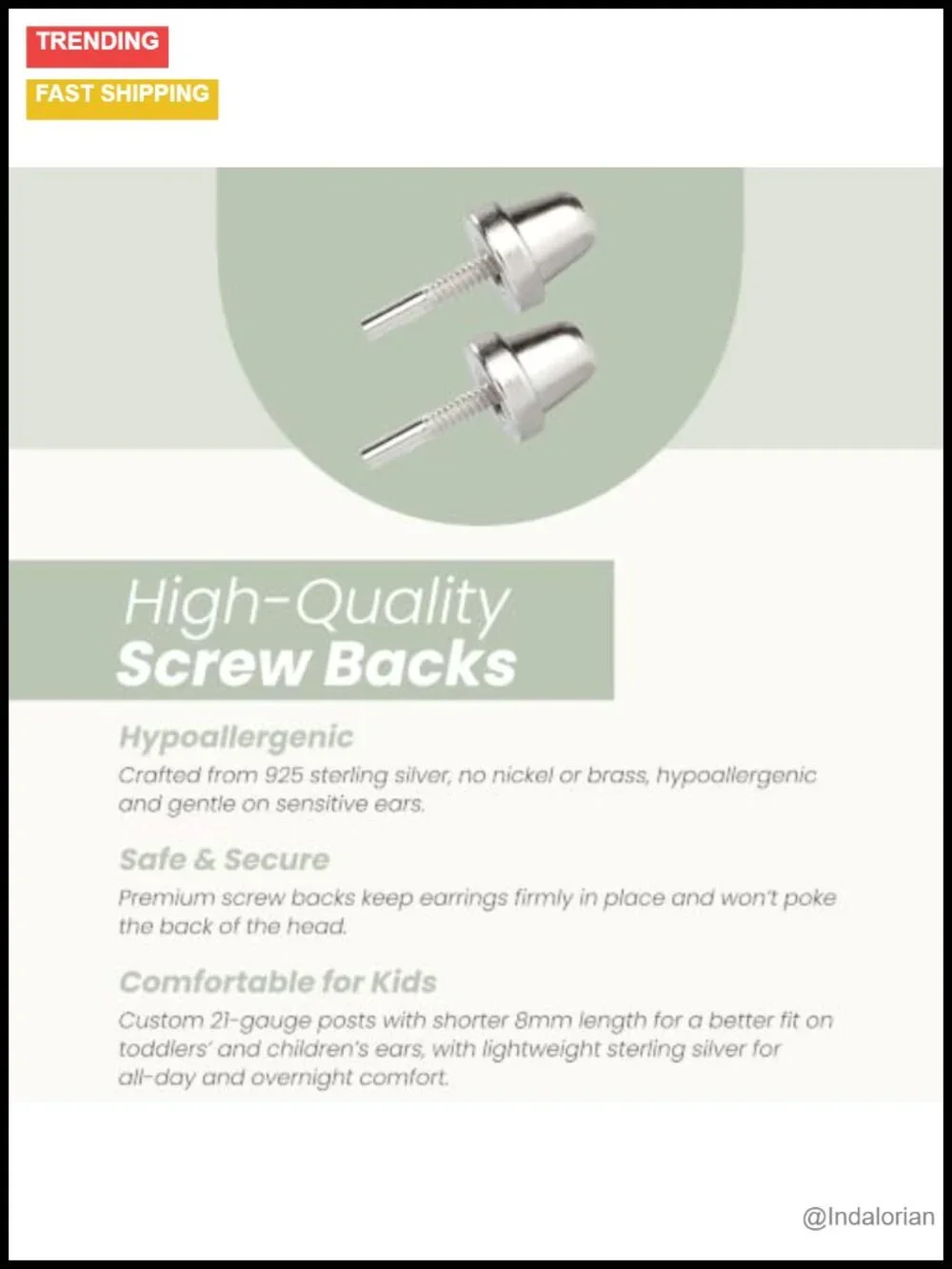 Sterling Silver Freshwater Pearl Drop Earrings for Girls Hypoallergenic Screw